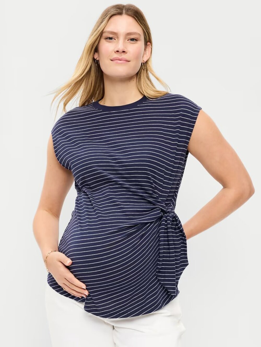 Old Navy Medium Maternity Navy Stripe Side-Tie Jersey Top NWT 50% off
